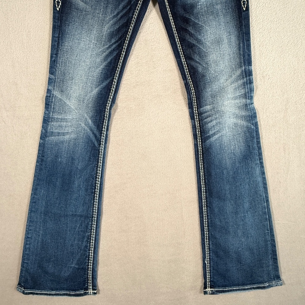 Rock Revival Jeans Womens 26 Medium Wash Avril Boot Cut Embellished Stretch - Picture 3 of 16
